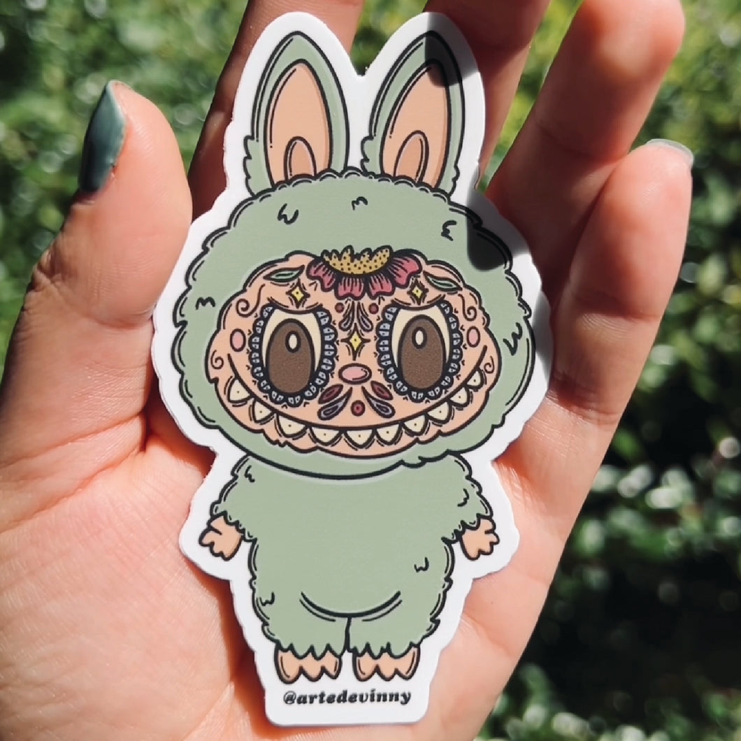Green Labubu Sticker